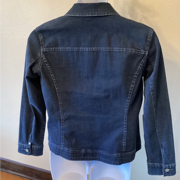 Chico’s Platinum Dark Blue Denim Jacket Size 2 - Picture 5 of 9